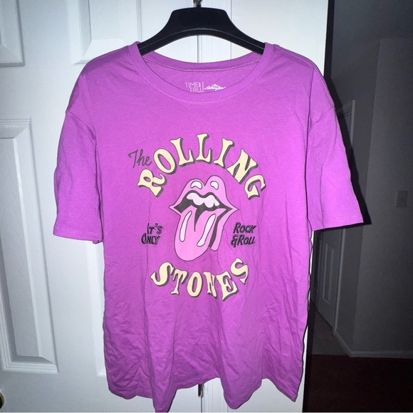 Time and Tru Women's Rolling Stones Only Rock and Roll Graphic Tee, Sizes L NWT - Picture 4 of 10